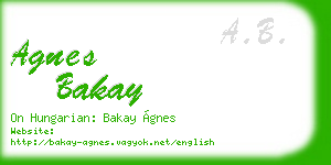 agnes bakay business card